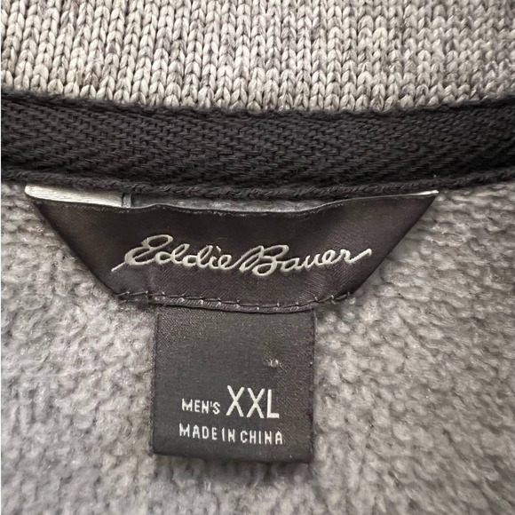 Eddie Bauer Men's Radiator Fleece Snap Mock Pullover Size XXL in Gray - Picture 4 of 6